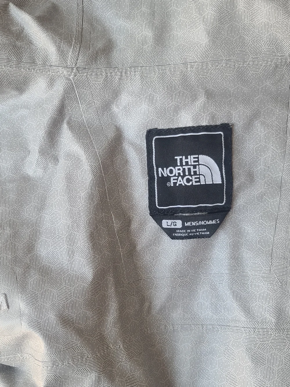 The North Face Mens Large Light Gray Hooded Rain Jacket